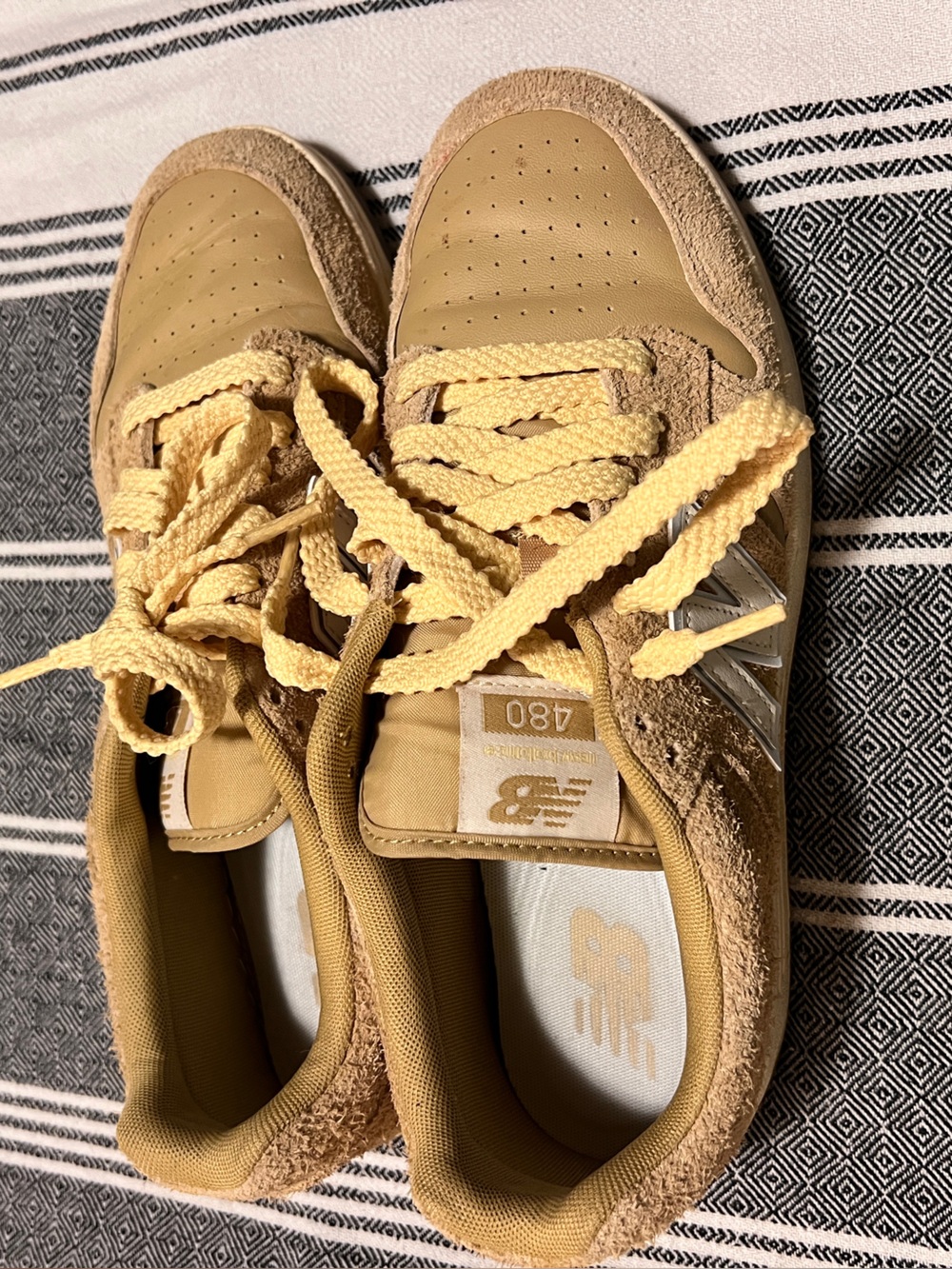 New Balance 480 Men’s Sneaker in Tan and Yellow